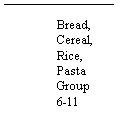 Line Callout 1 (No Border): Bread, Cereal, Rice, Pasta Group
6-11 Servings
